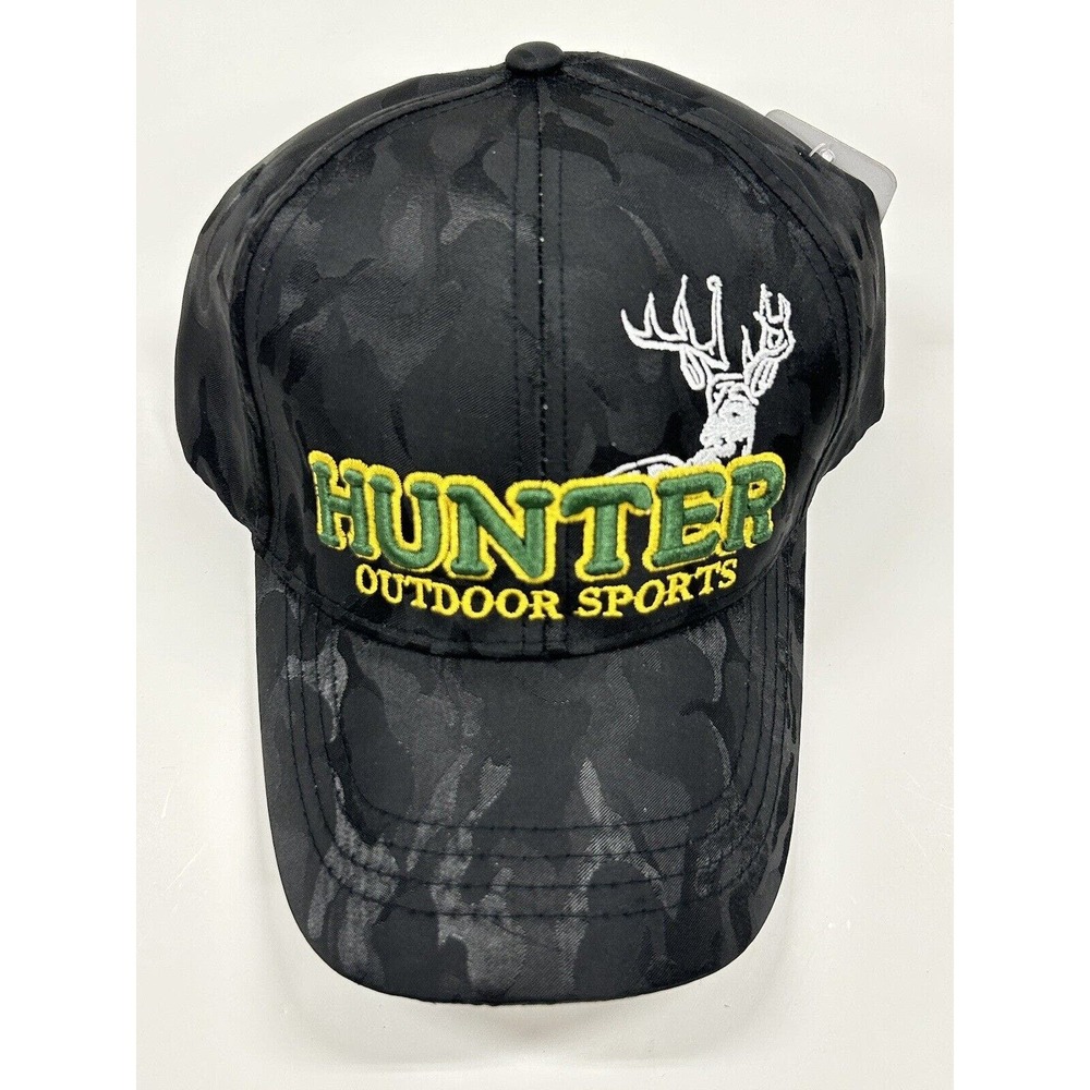 Hunter Outdoor Sports Deer Camo Adjustable Strap Hat Cap Black Green